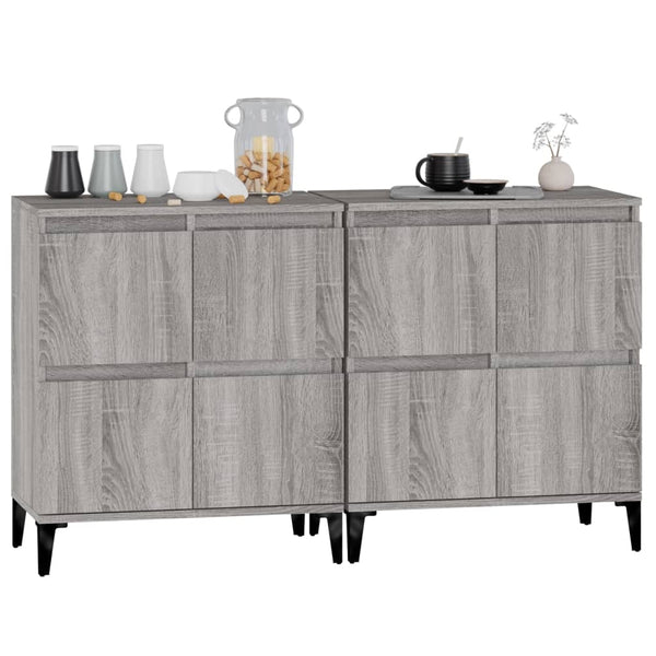 Grauer Beistellschrank Sharyn 60x35x70cm (2 Stück, Holz)