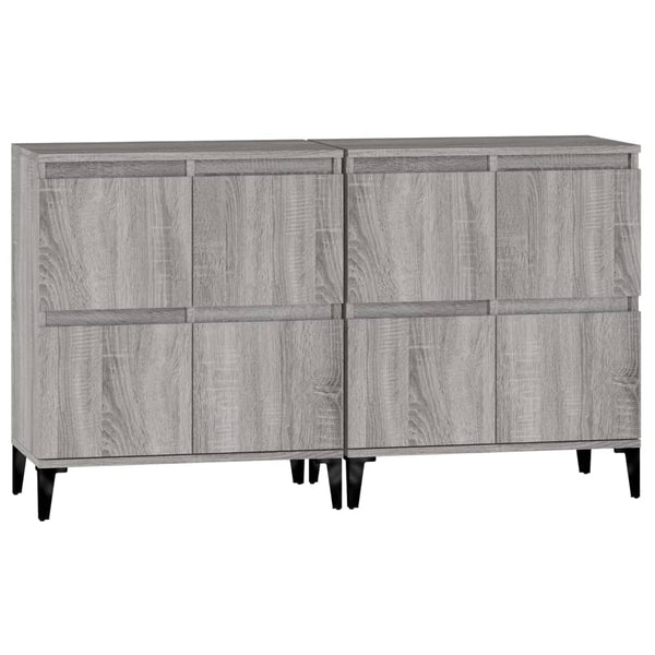 Grauer Beistellschrank Sharyn 60x35x70cm (2 Stück, Holz)