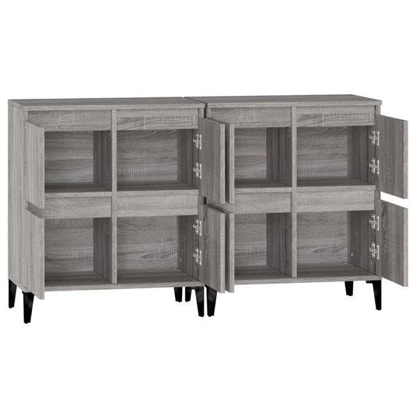 Grauer Beistellschrank Sharyn 60x35x70cm (2 Stück, Holz)