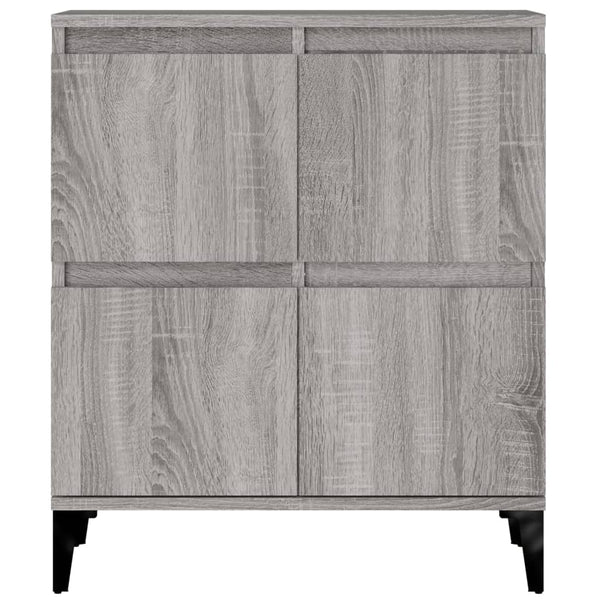 Grauer Beistellschrank Sharyn 60x35x70cm (2 Stück, Holz)