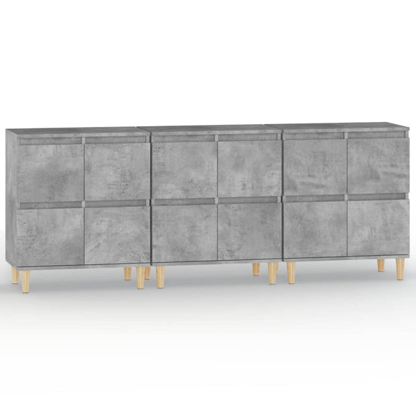 Betongraue Kommoden Ortvin 60x35x70cm (3 Stück Holz)