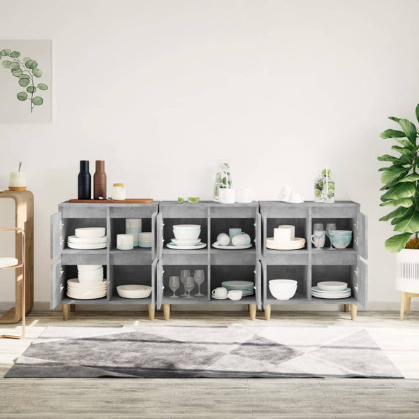 Betongraue Kommoden Ortvin 60x35x70cm (3 Stück Holz)