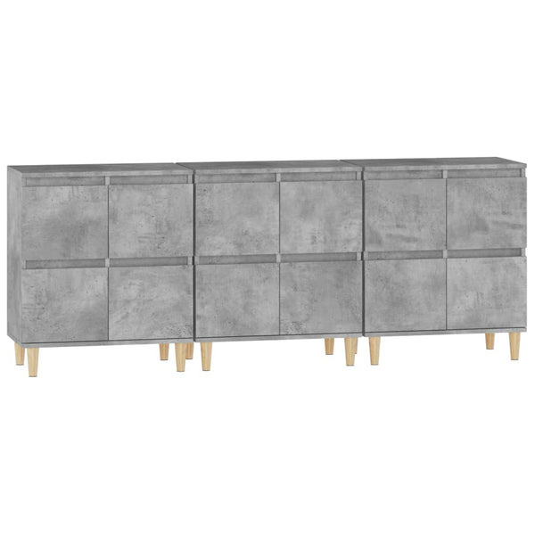 Betongraue Kommoden Ortvin 60x35x70cm (3 Stück Holz)