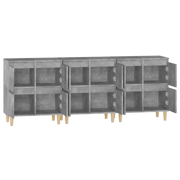 Betongraue Kommoden Ortvin 60x35x70cm (3 Stück Holz)