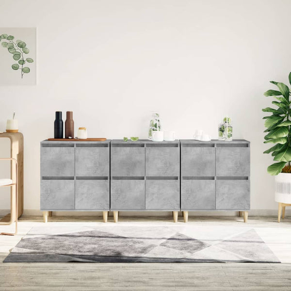 Betongraue Kommoden Ortvin 60x35x70cm (3 Stück Holz)