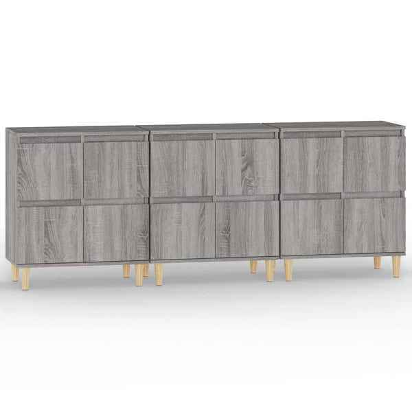 Grauer Beistellschrank Ortvin 60x35x70cm (3 St., Holz)