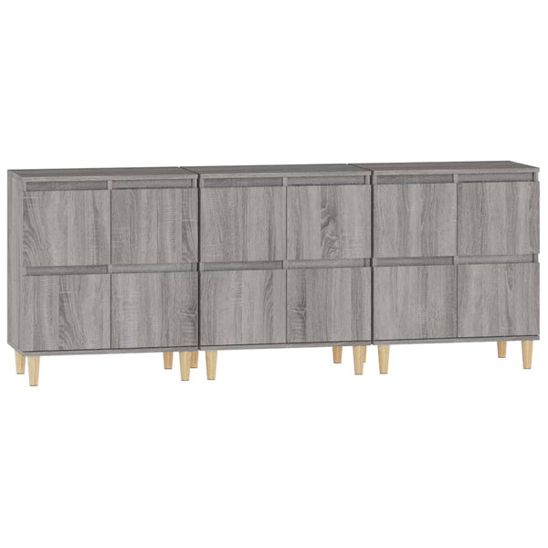 Grauer Beistellschrank Ortvin 60x35x70cm (3 St., Holz)