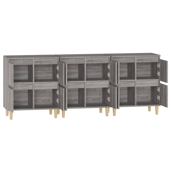 Grauer Beistellschrank Ortvin 60x35x70cm (3 St., Holz)