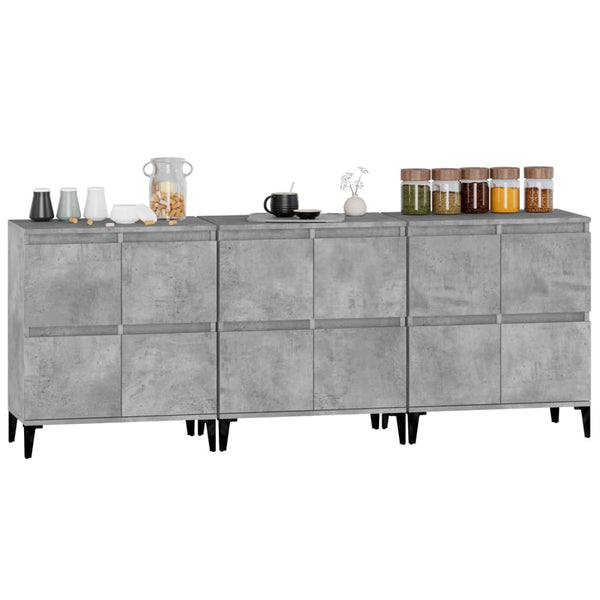 Betongraue Sideboards Sharyn 60x35x70cm (3 Stück Holz)