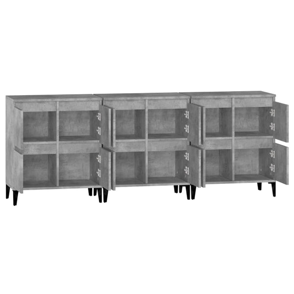 Betongraue Sideboards Sharyn 60x35x70cm (3 Stück Holz)