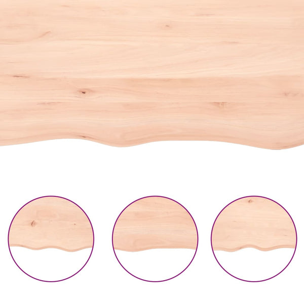 Unbehandelte Tischplatte Tatjana 60x40x(2-6)cm (Massivholz Eiche)