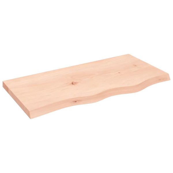 Unbehandelte Tischplatte Tatjana 80x40x(2-4)cm (vollmassive Eiche)