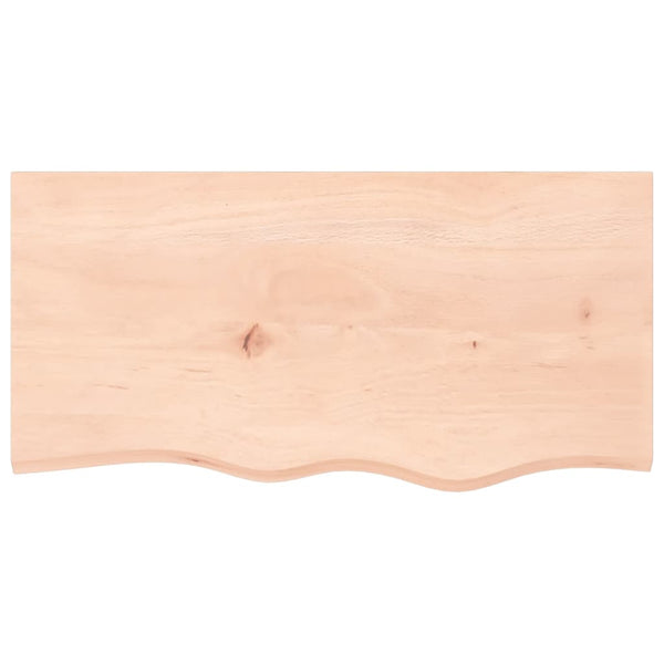 Unbehandelte Tischplatte Tatjana 80x40x(2-4)cm (vollmassive Eiche)