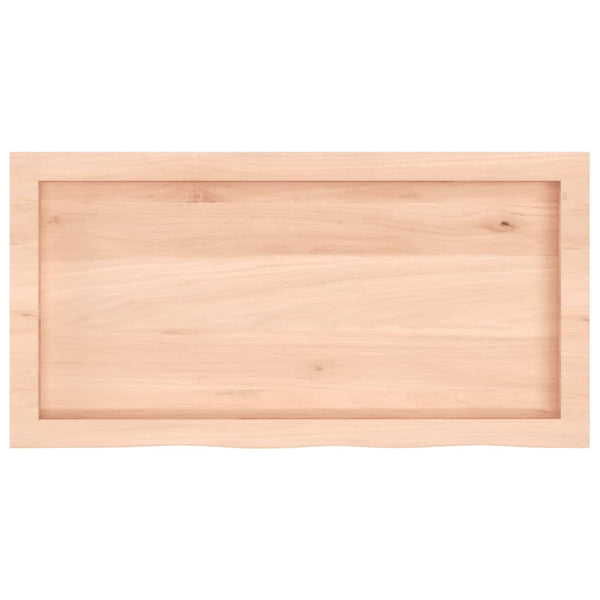 Unbehandelte Tischplatte Tatjana 80x40x(2-4)cm (vollmassive Eiche)