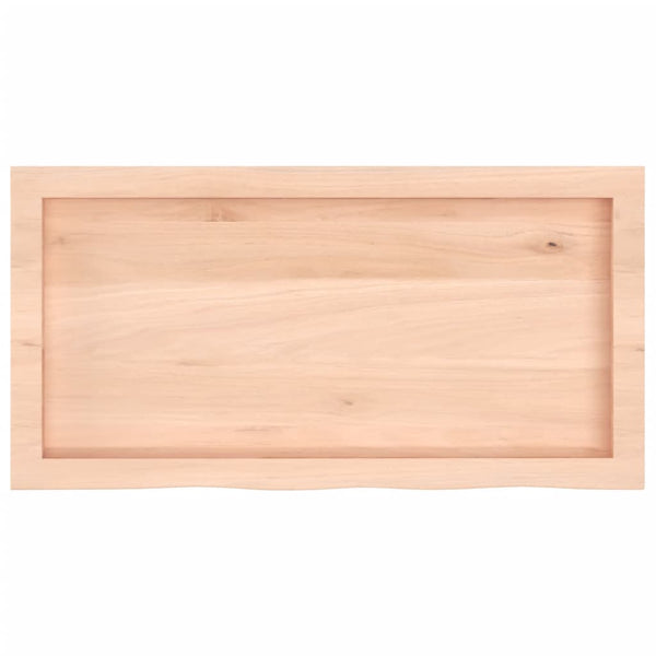 Unbehandelte Tischplatte Tatjana 80x40x(2-6)cm (Massiv Eiche)