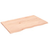 Unbehandelte Tischplatte Tatjana 80x50x2cm (Massivholz Eiche)