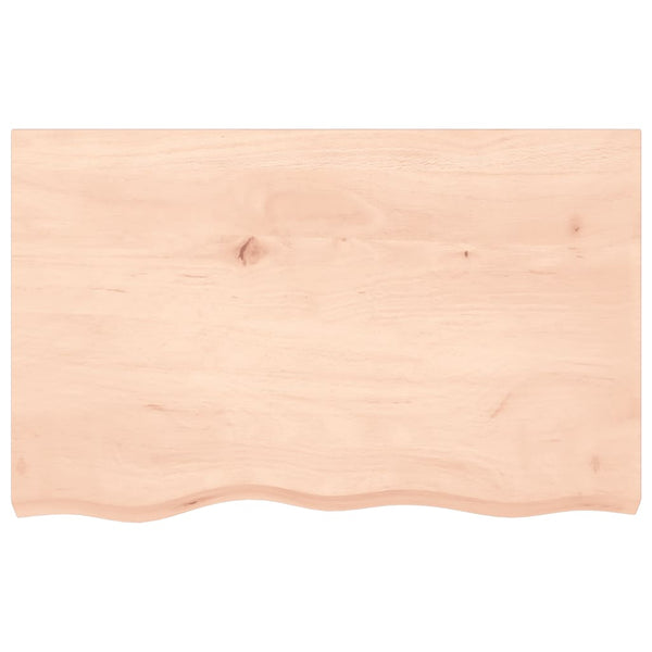 Unbehandelte Tischplatte Tatjana 80x50x2cm (Massivholz Eiche)