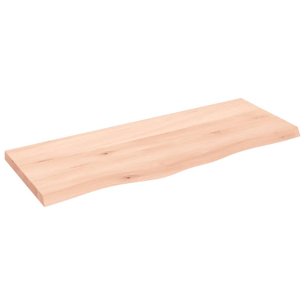 Unbehandelte Tischplatte Tatjana 100x40x(2-4)cm (massive Eiche)