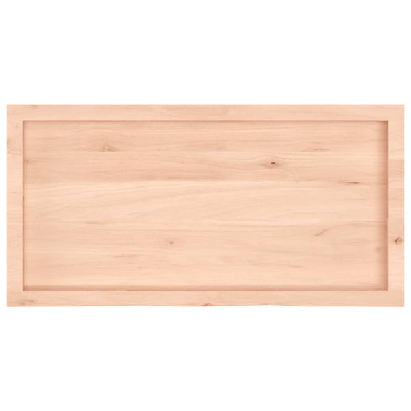 Unbehandelte Tischplatte Tatjana 100x50x(2-4)cm (massive Eiche)