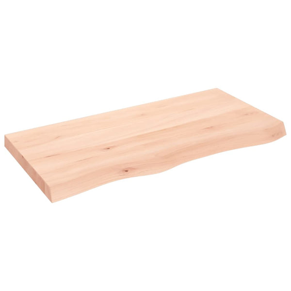 Unbehandelte Tischplatte Tatjana 100x50x(2-6)cm (Massivholz Eiche)