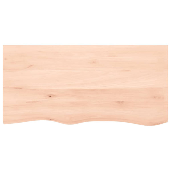 Unbehandelte Tischplatte Tatjana 100x50x(2-6)cm (Massivholz Eiche)