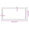 Unbehandelte Tischplatte Tatjana 100x50x(2-6)cm (Massivholz Eiche)