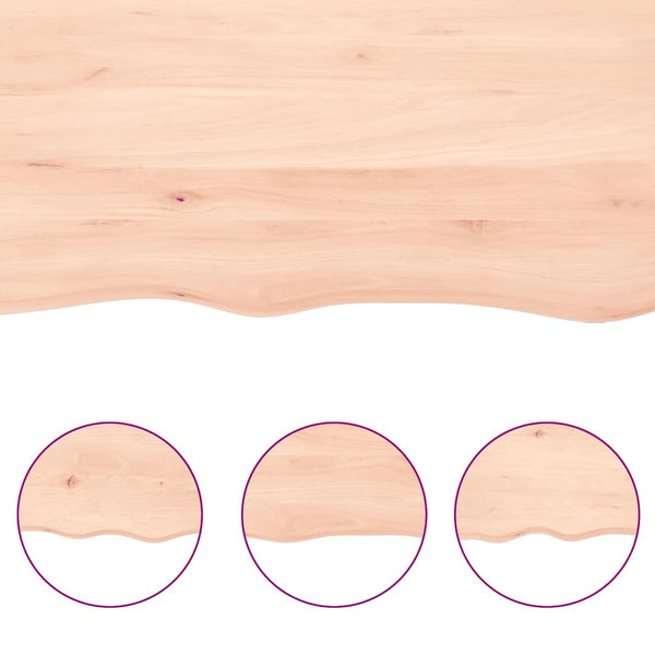 Unbehandelte Tischplatte Tatjana 120x60x(2-6)cm (Massivholz Eiche)