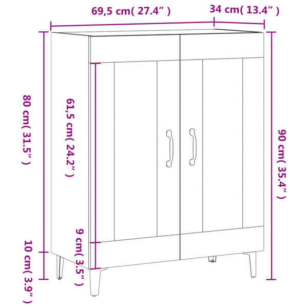 Schwarze Kommode Caragyov 69,5x34x90cm (Holz)