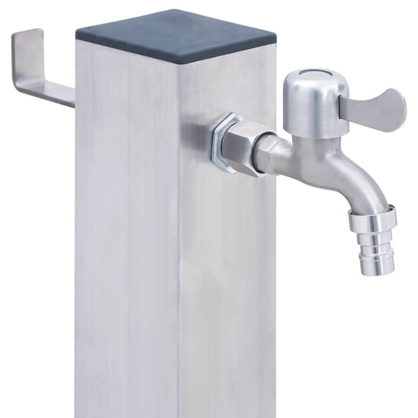 Gartenwasserzapfstelle aus Edelstahl Iasin 80cm (quadratisch)