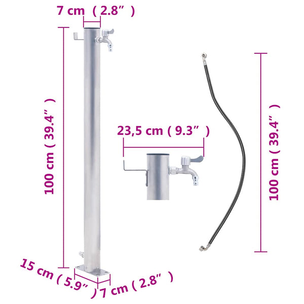 Edelstahl Wasserzapfstelle Iasin 100cm (rund)