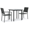 3-teiliges Outdoor-Esszimmer-Set Nicullina (Polyrattan und Stahl)