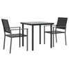 3-teiliges Outdoor-Esszimmer-Set Nicullina (Polyrattan und Stahl)