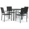 Nicullina Outdoor-Essgruppe (5-teilig, Stahl und Polyrattan)