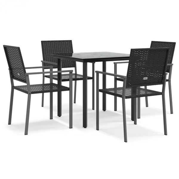 Nicullina Outdoor-Essgruppe (5-teilig, Stahl und Polyrattan)
