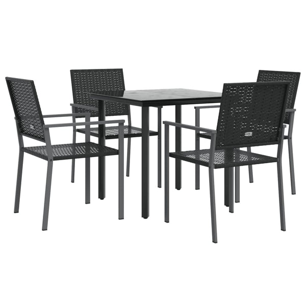 Nicullina Outdoor-Essgruppe (5-teilig, Stahl und Polyrattan)