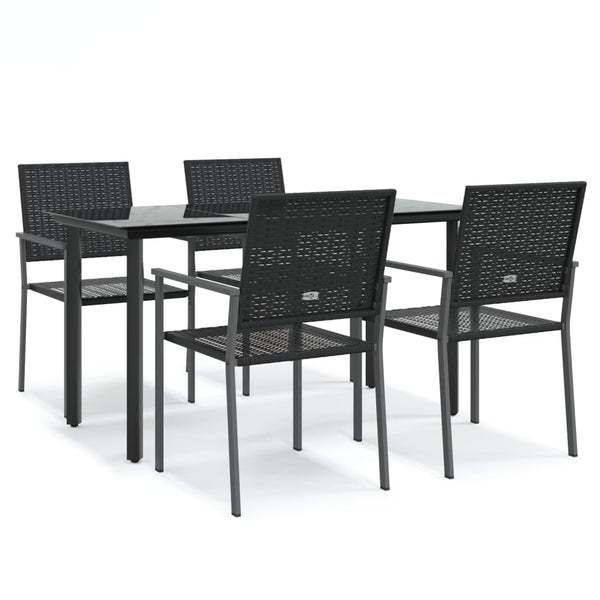 Gartenessgruppe Nicullina (5-teilig, Stahl und Polyrattan)