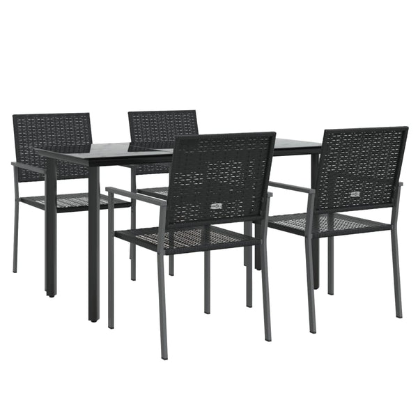 Gartenessgruppe Nicullina (5-teilig, Stahl und Polyrattan)