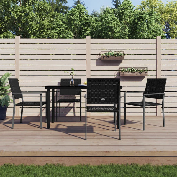 Gartenessgruppe Nicullina (5-teilig, Stahl und Polyrattan)