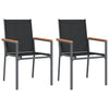 Schwarze 3-teilige Outdoor-Essgruppe Catarin (Stoff und Stahl)