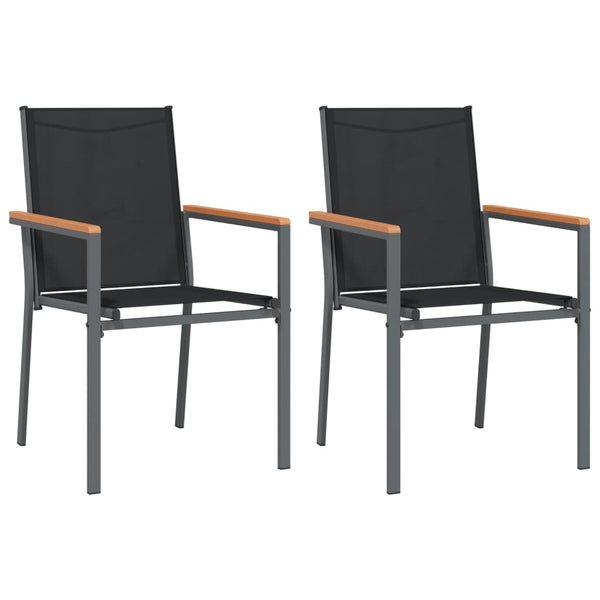 Schwarze 3-teilige Outdoor-Essgruppe Catarin (Stoff und Stahl)