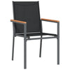Schwarze 3-teilige Outdoor-Essgruppe Catarin (Stoff und Stahl)