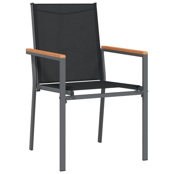 Schwarze 3-teilige Outdoor-Essgruppe Catarin (Stoff und Stahl)