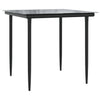 Schwarze 3-teilige Outdoor-Essgruppe Catarin (Stoff und Stahl)