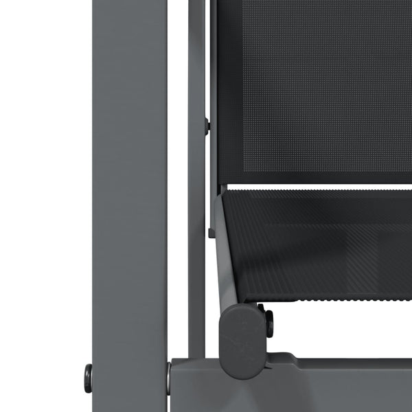 Schwarze 3-teilige Outdoor-Essgruppe Catarin (Stoff und Stahl)