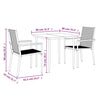 Schwarze 3-teilige Outdoor-Essgruppe Catarin (Stoff und Stahl)