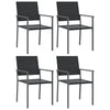 Schwarze Gartenstühle Handor 54x62,5x89cm (4 Stk. Polyrattan)
