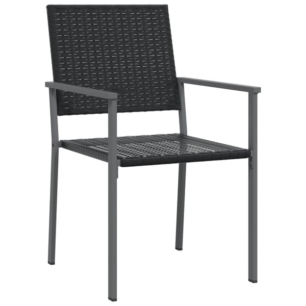 Schwarze Gartenstühle Handor 54x62,5x89cm (4 Stk. Polyrattan)