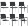 Schwarze Gartenstühle Handor 54x62,5x89cm (6 Stück Polyrattan)