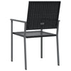 Schwarze Gartenstühle Handor 54x62,5x89cm (6 Stück Polyrattan)