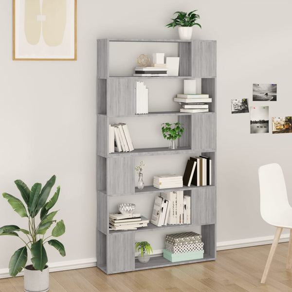 Graues Bücherregal/Raumteiler Qayyum 100x24x188cm